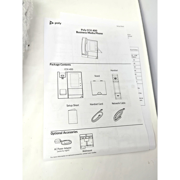 NEW OPEN BOX – Poly CCX 400 Desktop Business Media Phone 2200-49700-019 handset - Picture 4 of 4